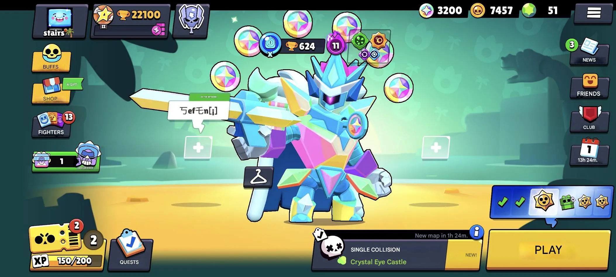 BS1903 22100 Trophies 80/97 Brawlers 130+ Skins El Sponge 6 Hypercharges 2 Titles 16 Town Hall Clash 